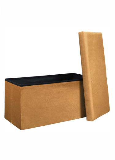Banc coffre en velours cotelé GIULIA Jaune