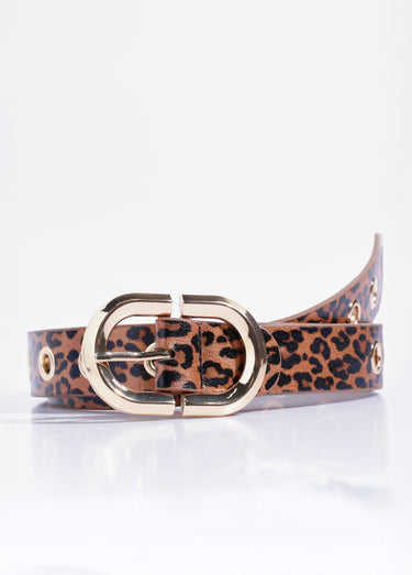 Ceinture léopard multi positions Leopard Marron
