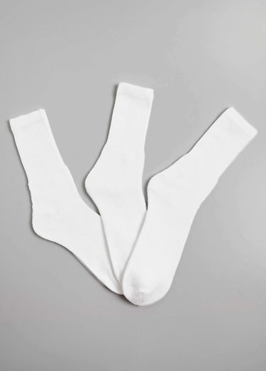 Lot de 3 Chaussettes de sport à côtes, clair Blanc