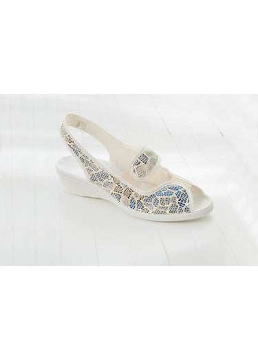 Sandale largeur confort brides élastiquées Bleu