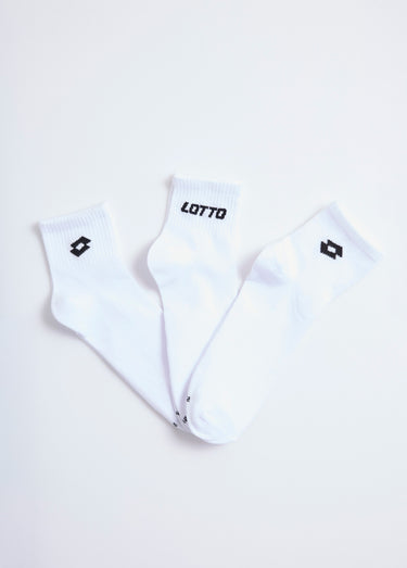 Mi-chaussettes sport à côtes avec logo Blanc