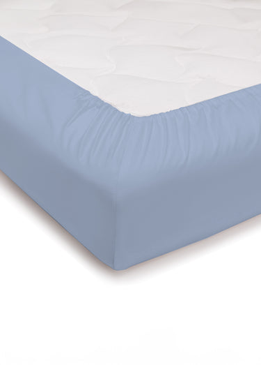 Drap-housse imprimé fleurs flanelle coton Bleu
