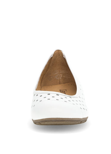 Ballerines cuir ajouré, antidérapantes Blanc