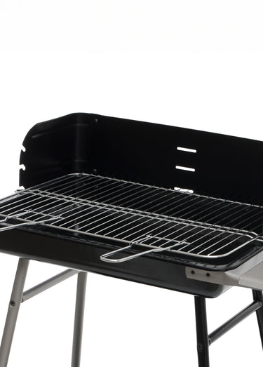 Barbecue compact en métal avec roulettes Noir