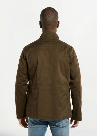 Veste casual multipoches col montant Kaki