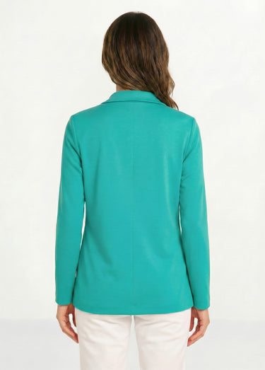 Veste droite boutonnée maille milano unie Vert