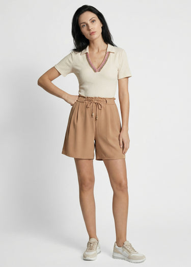 Short souple élastiqué, Essentiel Camel