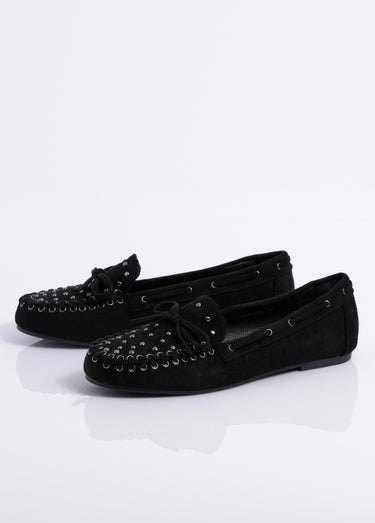 Mocassins avec liens et clous métal Noir