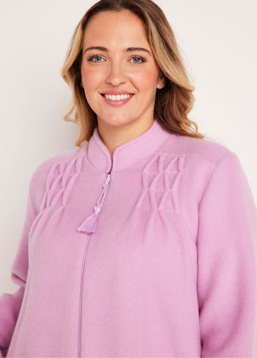 Peignoir zippé maille Courtelle® Lilas