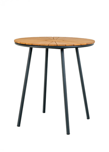 Table ronde bois et métal, forme bistrot Naturel / Noir