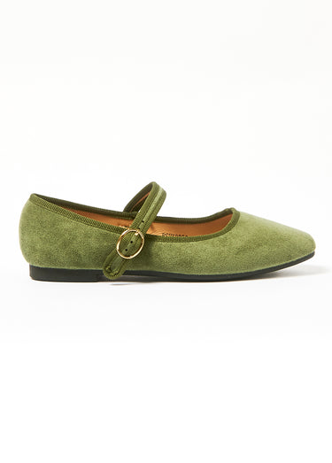Ballerines style babies avec bout carré Vert Kaki