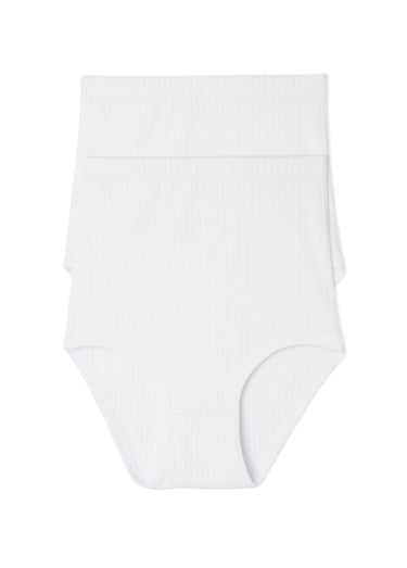 Culottes taille haute côtelée - lot de 2 Blanc Lotde 2