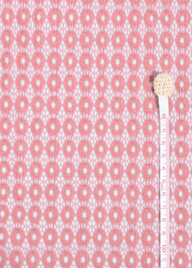 Coupon dentelle guipure ovale, 2R Vieux Rose