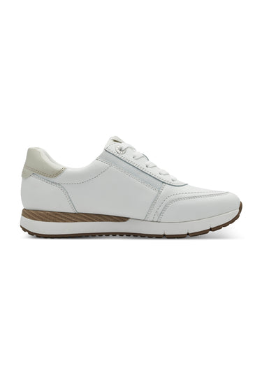 Baskets lacets et zip avec logo perforé Blanc