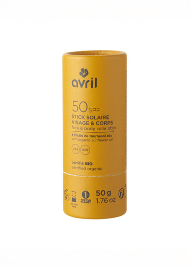 Stick solaire visage et corps  SPF50 BIO Jaune