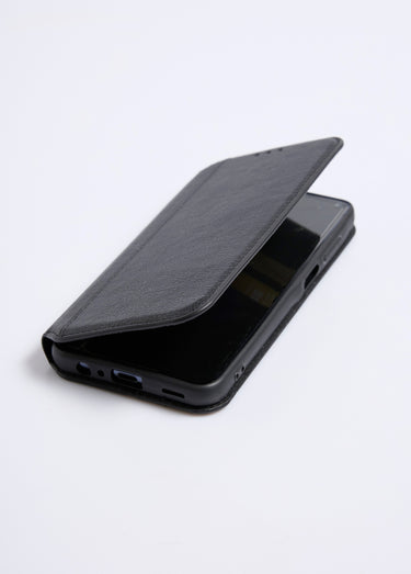 Étui aspect cuir pour Samsung A15 Noir