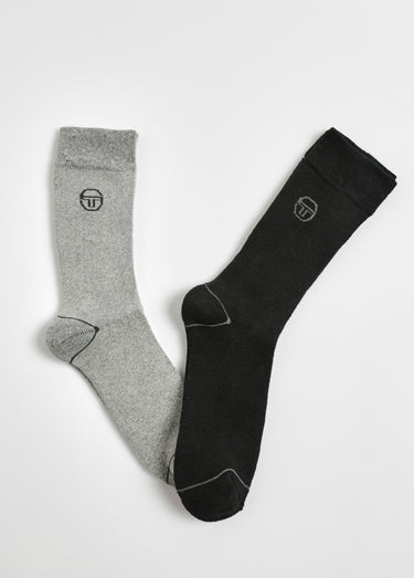 Lot de 2 Chaussettes, intérieur bouclette Noir/Gris