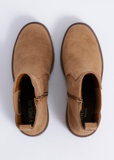 Boots style creepers avec détail léopard Camel