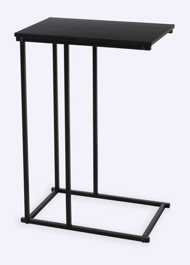 Table d'appoint métal bois, forme épurée Bois Fonce