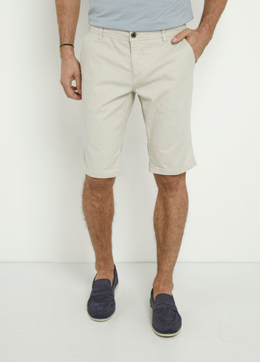 Bermuda en toile de coton extensible Sable
