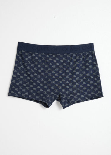 Boxer coton chic monogramme Imprime/Bleu