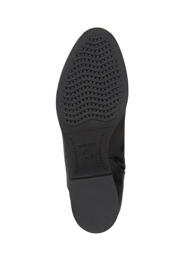 Bottes cavalières plates cuir lisse et suédé Noir