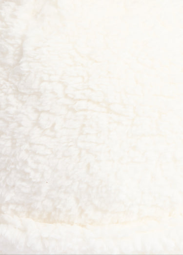 Bonnet polaire uni façon sherpa + pompon Blanc
