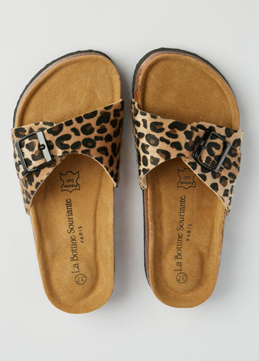 Mules avec boucle et semelle anatomique Leopard