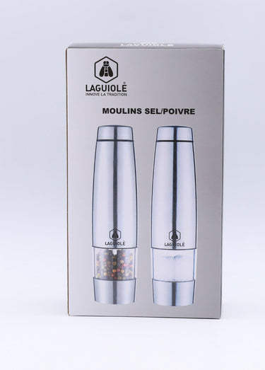 Moulin sel poivre électrique inox Moulu Gris Inox