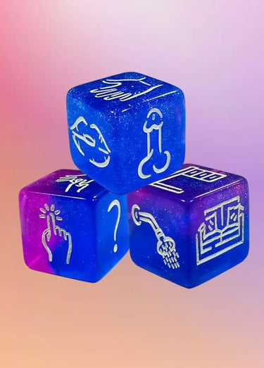 Set de 3 dés coquins LET'S DICE Bleu