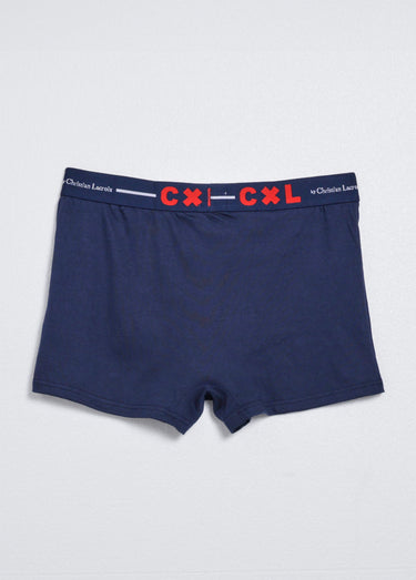 Boxer ceinture élastiqué, coton mélangé Bleu