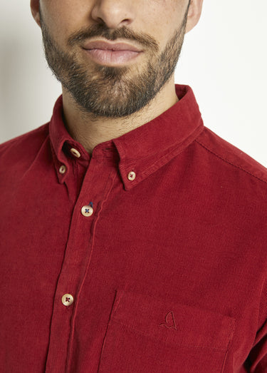 Chemise manches longues velours milleraies Rouge