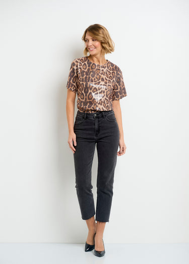 Blouse imprimé léopard avec sequins Leopard