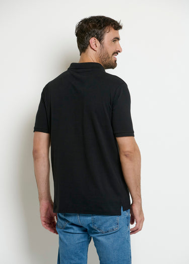 Polo manches courtes col pointe Noir