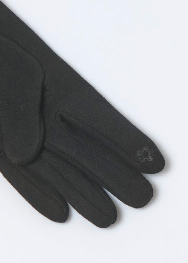 Gants chauds bord fourrure Noir