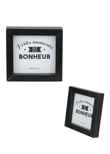 Set de cadres photos assortis en bois Noir/Blanc/Marron