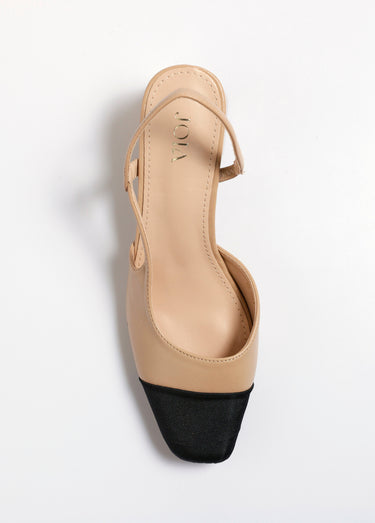Escarpins bicolores chic en toile Rose Nude