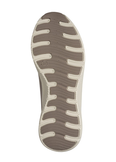 Baskets compensées en mesh look sportif Taupe