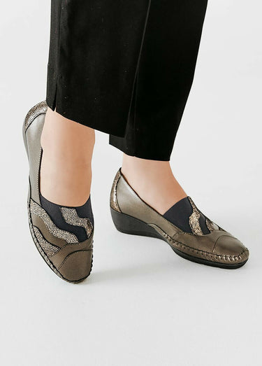 Mocassins cuir largeur confort fantaisie Bronze