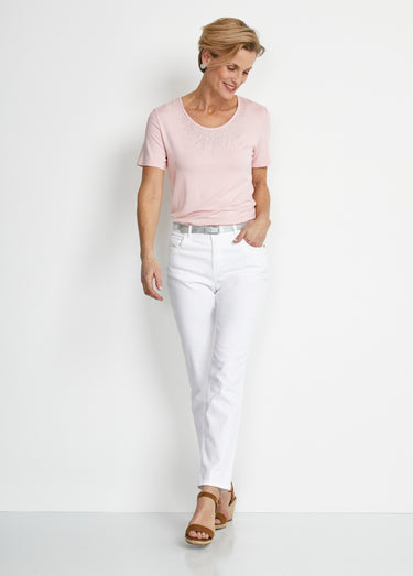 T-shirt court manches courtes Rose