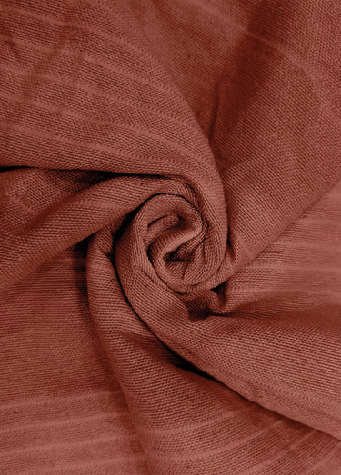 Jeté de canapé bachette coton, motif lignes Brique