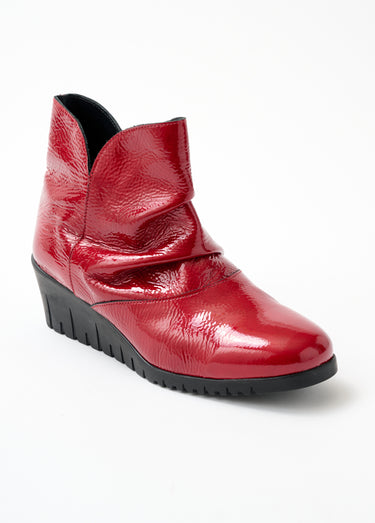 Boots zippées cuir vernis Rubis