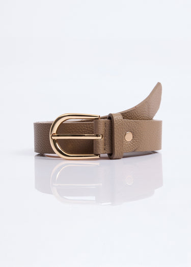 Ceinture en simili cuir aspect grainé Taupe