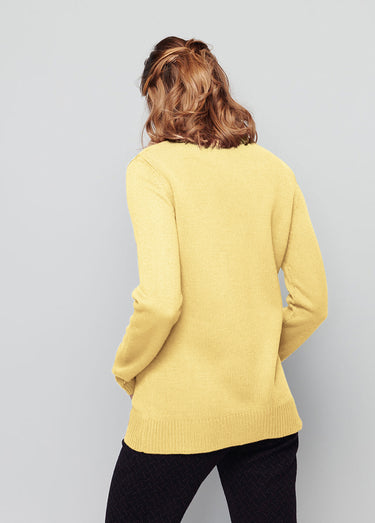 Pull col montant maille épaisse Vanille