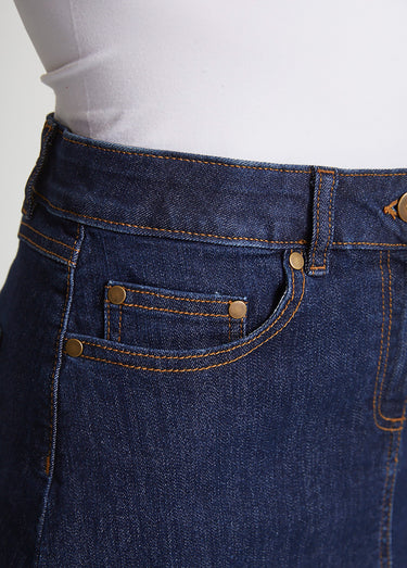 Jupe trapèze en jean stretch Indigo