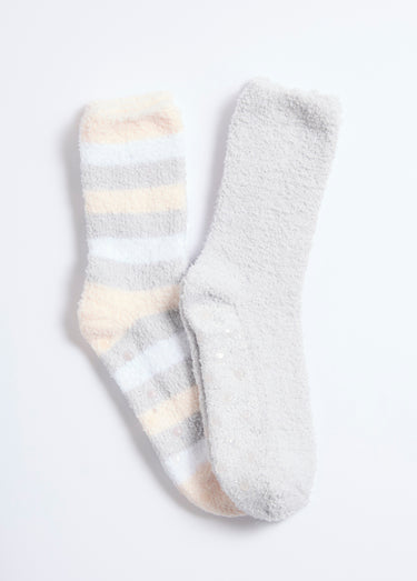Chaussettes chaudes semelle picots Rose