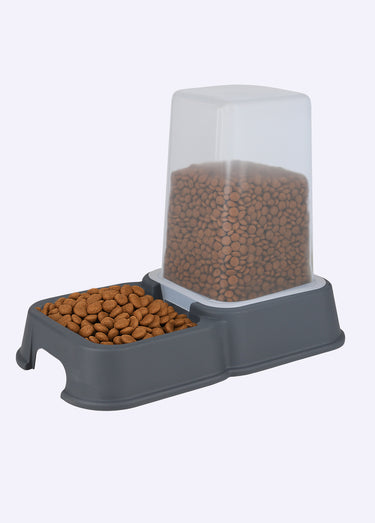 Distributeur de croquettes contenance 3,5L Gris/Blanc