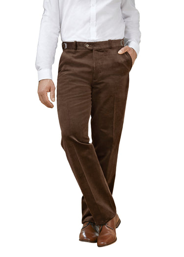 Pantalon confort ceinture réglable Marron
