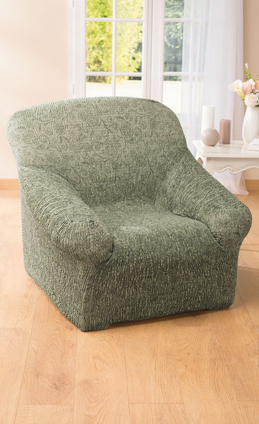 Housse intégrale smockée fauteuil et canapé Vert