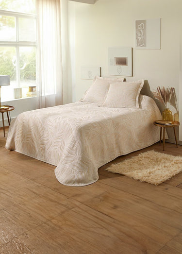 Couvre-lit style boutis Beige